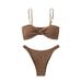 Women’s Clothing Bikini Solid Color Sling Split Swimsuit Design High Waist Beach Swimsuit Female_ecoleips.com
