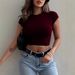 Women's 2026 New Style Solid Color Round Neck Basic Short Sleeve T Shirt With European And American Style Hot Girl Slim Fit Sexy Cropped Top_ecoleips.com