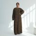 Voya Muslim Women's Plus Size Quality Dress With Printed Texture Cardigan Can Be Worn Double-sided For Daily Wear_ecoleips.com