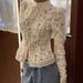 Summer New Arrival Women's Slim Fit Blouse Lace Crochet Stand Collar Fashion Elegant Commuter Style_ecoleips.com