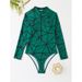 Aria Basics 2025 New Cross-Border Long-Sleeve One-Piece Swimsuit For Women, Swimwear, Diving Suit, Wholesale HL2405_ecoleips.com