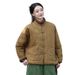 girl 25 Winter New Artistic Ramie Quilted Padded Gourd Pattern Jacket Retro Stand Collar Button Short Women's Cotton Coat_ecoleips.com