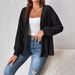 Women's Ribbed Brushed Solid Color Cardigan Autumn/Winter New European American Style Clothing Outerwear_ecoleips.com