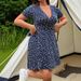 2026 New Women's Dress For Cross-Border European American , Floral Print, Tie-Waist, Short-Sleeved, V-Neck,_ecoleips.com