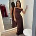 European And American Women's Fashion 2025 Spring/Summer New Product: Stylish Slim-Fit Asymmetrical Neck Sleeveless Slit_ecoleips.com