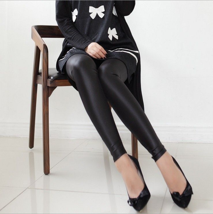 Women's Clothing Faux Leather Leggings - Winter Fleece-Lined Thermal Pants With High Elasticity & Slimming Fit_ecoleips.com