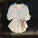 Women's Clothing New Arrivals Short Sleeved Shirt Waist Scarf Top White Women's European Temperament All Match Three Quarter Sleeve Shirt_ecoleips.com
