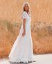 Autumn And Winter New Season Tulle Dress Deep V Long Dress_ecoleips.com