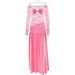 Women's Clothing Summer New Hot Sale One Shoulder Lace Long Skirt Sexy High Slit Pleated Dress Female_ecoleips.com