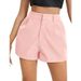 High-Waisted Wide-Leg Linen Shorts With Pockets - Flowy Casual Summer Shorts For Women, Comfortable Elastic Waistband, Loose Fit Trousers_ecoleips.com