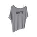 Women's Clothing Soft Modal Off Shoulder T Shirt Women's Summer Letter Loose Irregular T Shirt Top_ecoleips.com