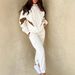 Women's Clothing Color Block Sportswear Set Turtleneck Jacket & Jogger Pants Casual Versatile Two-Piece Outfit Polyester Spring/Autumn Summer_ecoleips.com
