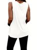 Women's Summer Skeleton Flower Print Large Casual Sleeveless Loose Tank Top T-shirt Streetwear Oversized O-Neck Vest Off_ecoleips.com