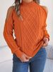 K Casual Twisted Lace-up Off-shoulder Half-turtleneck Long-sleeve Pullover Sweater For Women_ecoleips.com