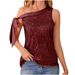 Aria Basics Aria Basics Cross-border Foreign Trade Women's Clothing 2024 Summer Sequin Camisole Party Tank Top Shirt For Women In_ecoleips.com