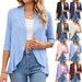 Women's Solid Color Knit Cardigan Summer Flutter Sleeve Open Front Cover-Up Casual Office Wear Breathable Cotton Blend_ecoleips.com