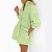 European And American Style Jacquard Shirt 2024 Autumn Winter Women's Striped Puff Sleeve Shorts Commuter Design Casual_ecoleips.com