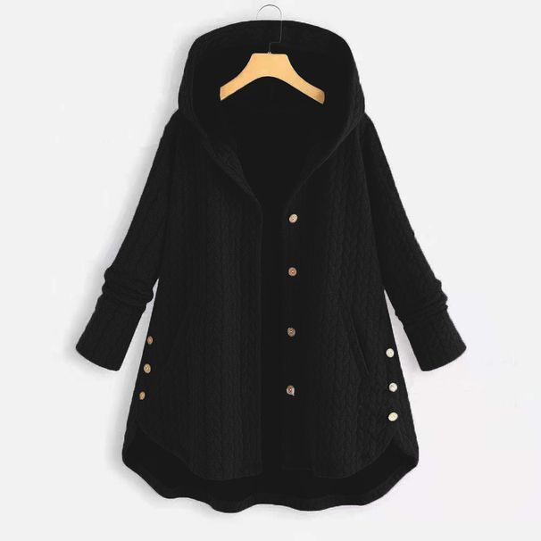 "Oversized Hooded Jacket – Asymmetrical Single-Breasted Coat In Solid Colors, Lightweight Rayon For Spring & Fall"_ecoleips.com