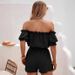 Women's Off-Shoulder Jumpsuit – Chic One-Piece Romper With Wide Leg Pants, Black & Violet, S-XL_ecoleips.com