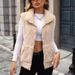 Women's Fleece Zip-Up Cardigan Coat - Oversized Plaid Vest With Soft Flannel Lining, Streetwear Chic For Autumn/Winter_ecoleips.com