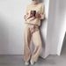 Casual Fashion Suit For Women 2025 Autumn Winter High Neck Solid Color Sweater Knit_ecoleips.com