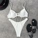 Women's Underwire Push-Up Bikini Set – Adjustable Tie-Front Top & High-Waist Bottoms Bikini (S-L, White)_ecoleips.com