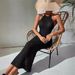Women's Clothing Spring And Summer New Slim Fit Halter Neck Tie Backless Knitted Sweater Dress_ecoleips.com