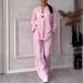 Women's Fashion Wide Leg Pants Set Casual Retro Style Full Length Polyester Spring/Autumn Wear_ecoleips.com
