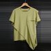 Women's Slimming Short Sleeve T-Shirt Irregular Hem Design Loose Fit Versatile Elegant Top Summer New Style_ecoleips.com