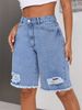Women's Clothing INS Casual All Match Ripped Jeans Shorts_ecoleips.com
