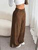 Women's Casual Corduroy Pants Mid-Waisted Slit Loose Straight Leg Floor Length Fashion Spring Autumn England Style_ecoleips.com