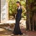 Women's Clothing Fashion Elegant V Neck Halter Neck Backless Sleeveless Solid Color Hip Wrapped Slim Banquet Evening Dress_ecoleips.com