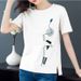 Stylish Short-Sleeved T-Shirt For Women, Summer Korean Style Loose Plus-Size T-Shirt, Solid Color Printed Top, Trendy_ecoleips.com