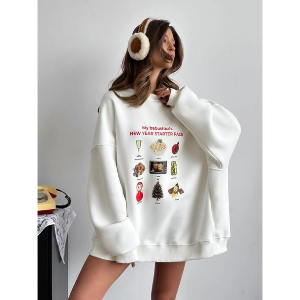 Autumn Winter Fashion Versatile Round-neck Sweatshirt With Cartoon Sweet Age-reducing Print, Hip-hop Style,_ecoleips.com