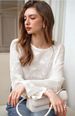 OLrain French Ladies White Embroidered Lace Tops And Blouses Women's Early Autumn Hollow Simple Loose Long Sleeve Top M56QX93039_ecoleips.com