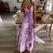 Wish Cross-Border Spring Summer New European And American Women's Slim Fit Long Floral Strap Dress_ecoleips.com