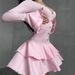 Elegant Ruffled Sleeve High-Waist Dress - Flowy Summer Casual Mini Dress With Square Neckline, Breathable Cotton Blend, Trendy Asymmetrical Hem_ecoleips.com