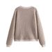 New 3-color Button-trimmed Terry Knitted Cardigan Sweater Jacket_ecoleips.com