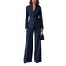 Women's Fashionable And Elegant Long Sleeved Suit Straight Leg Trousers Set Autumn New Arrival 2 Piece_ecoleips.com