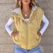 Women's Sleeveless Hooded Vest - Color-Block Design With Drawstring For Fall Layering, Casual Outerwear_ecoleips.com