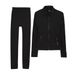 Women's Clothing Define Polka Dot Slim Fit Jacket Set For Women Running Outdoor Yoga Wear Nude Color Top And Pants Sportswear_ecoleips.com
