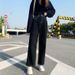 Women's Clothing High Waist Black Loose Wide Leg Jeans For Women Drape Slim Straight Daddy Pants_ecoleips.com