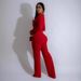 Women's Clothing Personalized Line Stitching Large Button Long Sleeved Sports Fitness Jumpsuit_ecoleips.com