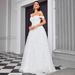 Women's Clothing One Shoulder Evening Dress Elegant Temperament Simple Dress Outdoor Travel Photography Light Wedding Dress_ecoleips.com