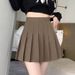 ng2510292 Black Pleated Women, Autumn And Winter Half Summer 2024 New High-waisted Slimming Student A-line Skirt, Short Skirt For_ecoleips.com
