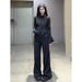 Korean-style Casual Sportswear For Women, Spring Autumn Slim-fit Half-high Collar Cardigan Sweatshirt And Long Pants_ecoleips.com