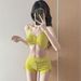 Women's Swimsuit Set Sweet And Innocent Star Print Long Sleeved Sun Protective Jacket Three Piece Two Piece Swimwear_ecoleips.com