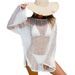 Sheer Lace-Knit Beach Cover-Up Off-Shoulder Dress Glitter Snowflake Embellished Sunshirt Breezy Swimwear 8 Colors S-XL_ecoleips.com