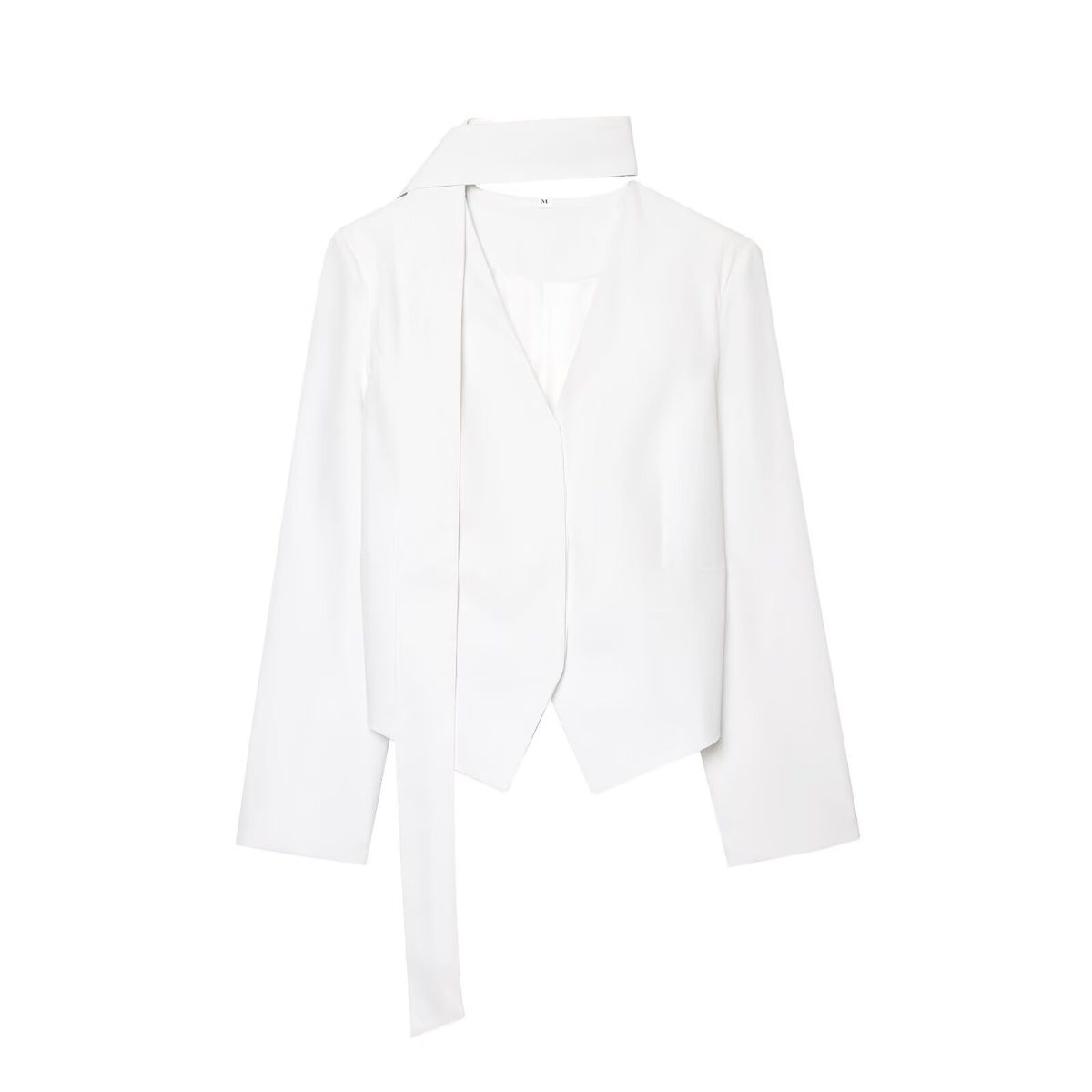 New European American Foreign Trade Style Lace-up Top For Women, With Unique Design, Elegant Deep V-neck, And High-end_ecoleips.com