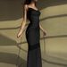 Spring/Summer Solid Color Patchwork Long Dress Women's Cool Elegant White Moonlight Style Spaghetti Strap Tie Waist Slim Fit_ecoleips.com